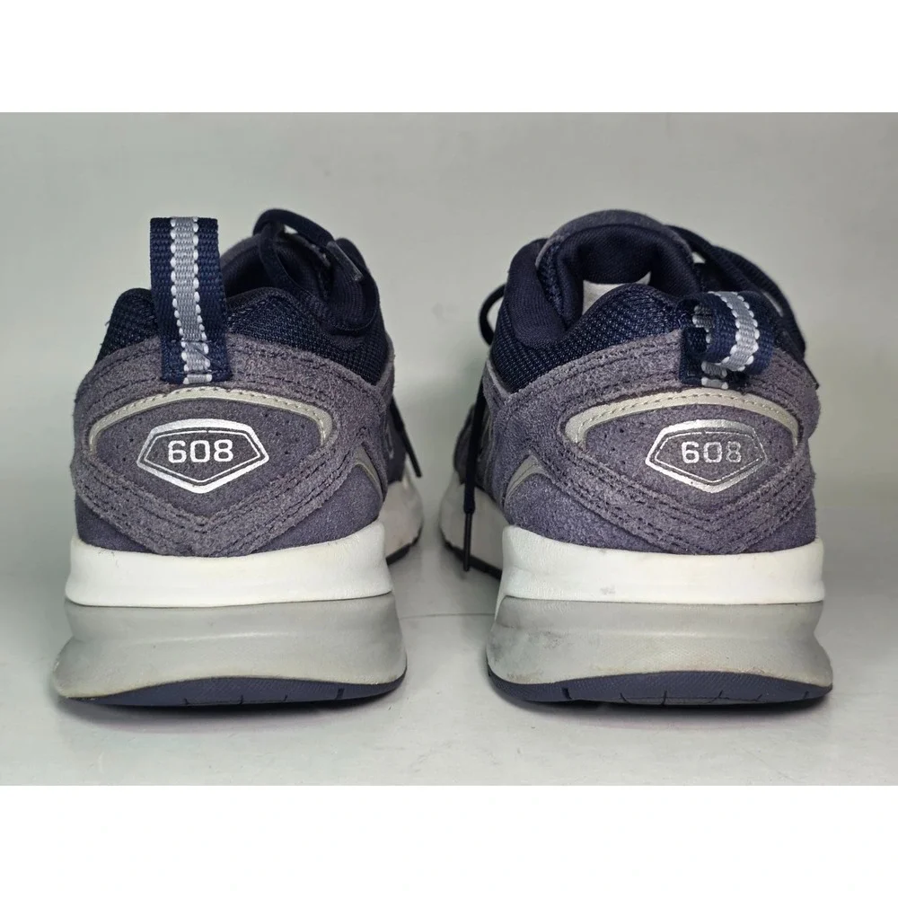 New Balance 608 V5 Men's Sneakers Size 8.5 Navy White Blue Suede ABZORB Shoes‎